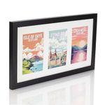 Multi Aperture Photo Picture Frames Holds 2, 3 or 4 Photos Various Sizes and Colours-Fits 3 8x6 inch Photos-Black