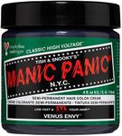 MANIC PANIC Venus Envy Hair Dye – Classic High Voltage - Semi Permanent Hair Color - Dark Neutral Green Shade - For Dark & Light Hair – Vegan, PPD & Ammonia-Free - For Hair Coloring on Men & Women