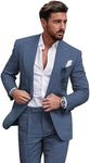 Linen Suit for Men 2 Pieces Slim Fi