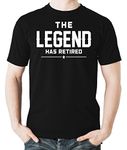 The Legend Has Retired, Funny Retirement Shirt, Birthday Gift, Men's Shirt (Black, Medium)