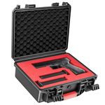 Kinghardcase Gun Case TSA Approved Pistol Case Hard Shell Waterproof & Foam Shock Proof, 11”*9.4”*4.5” Travel Gun Case for Gun Case 9mm
