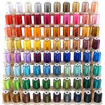 New brothread 80 Spools Polyester Embroidery Machine Thread Kit 500M (550Y) Each Spool - Colors Assortment (Similar to Janome and Robison-Anton Colors)