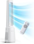 Pro Breeze® 41" Bladeless Tower Fan with Air Purifier - Ultra Quiet Standing Portable Fan with Remote Control, HEPA Filter, LED Display, 10 Fan Speeds, 5 Operation Modes & 75° Oscillation - White