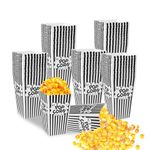 Popcorn Boxes, DECYOOL 45 Popcorn Bags Black and White Movie Night Popcorn Boxes Mini Pop Corn Buckets and Container for Home,Carnival Party, Decorations