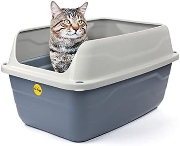 CAT CENTRE Jumbo Open Cat Litter Tray Box Grey Pan 56cm Plastic Toilet Extra Deep Anti-Spillage Non-Leaking Kittens Loo Detachable Extra High Rim Rounded Corners Easy Access Safe Durable