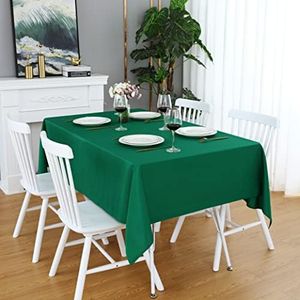 FOLINS&HOME Green Rectangle Tablecloth - 90 x 132 Wrinkle Free Waterproof Polyester Table Cloths, Spillproof Heavy Duty Washable Table Cover for Party, Banquet, Wedding, Indoor - Rectangular/Oblong