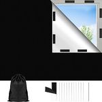 Lweiiws Blackout Blinds 79''x59'', 100% Black Out Blind Curtain for Window, Portable Black Out Blinds for Bedroom, Cut to Any Size, Blackout Shades for Baby Nursery Bedroom Travel Temporary Permanent