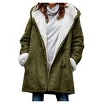 Long Sleeve Tops Women, Ladies Sweatshirts Jumpers for Women UK Yoga Tops Women Winter Plus Size Solid Velvet Coat Long Sleeve Horn Buckle Pocket Overcoat Hoodies for Women Sequin (Army Green,5XL)