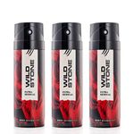 Wild Stone Ultra Sensual Long Lasting Masculine Deodorants, Body Spray for Men, Pack of 3 (225 ml Each)