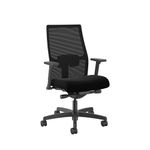 HON Ignition 2.0 Mid-Back Adjustable Lumbar Work Chair - Black Mesh Computer Chair for Office Desk, Black Fabric (HONI2M2AMLC10TK)