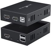 HDMI KVM USB Extender, KVM Over Ethernet, HDMI 1080p 50m Over Cat5e/6, Support Mouse and Keyboard Control Remote Signals