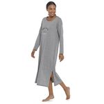 Ladies Nightie Long Sleeve Longer Length Slogan Jersey Nightdresses UK 8-22 Weekend (LL/Weekend 16/18)