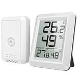 OQIMAX Digital Hygrometer Thermometer, MINI Indoor Outdoor Monitor Temperature Humidity, Wireless Room Hygrometer Gauge with ℃/℉ Switch, 328ft/100m Range for Home, Office, Festival Gift