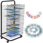 GarveeTech Art Drying Rack, Paint Drying Rack with 25 Removable Shelves, Mobile Paint Drying Rack Canvas Rack Art Storage Painting Drying Rack with Wheels for Classroom