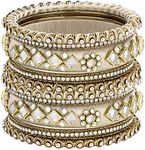 Aheli Silk Thread Stone Studded Chura Chuda Bangle Set for Women (Size -2.8 inch)