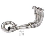 Akozon Exhaust Pipe Motorcycle Full Exhaust System Ventilation Front Pipe Link Connect for YZF-R6 2006-2018