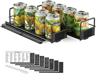SpaceAid Pull Out Spice Rack Organizer for Cabinet, Heavy Duty Slide Out Seasoning Kitchen Organizer, Cabinet Organizer, with Labels, 7.7" W x10.8 D x4 H, 2 Drawers 1-Tier
