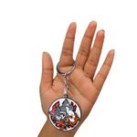 Daiyamondo Anime Silver Rotating Spinning Metal Keychain |Anime Key ring| Perfect Keychain For Anime Lover | Key ring for car Bikes | keychain for boys (Silver Cat Friend)