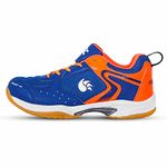 DSC Court 44 Badminton Shoes (Navy/Orange, 5 UK / 6 US / 39 EU) | for Boys | with Natural Crape Rubber Non Marking Outsole