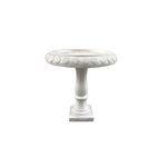 Kante RC01197A-C80091 Lightweight Traditional Textured Flower Diamond Pattern Birdbath, Weathered Concrete