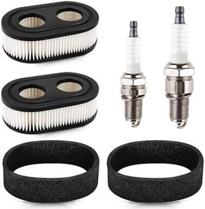 Rakiyada 2 PCS 593260 Air Filter with Pre Filter and Spark Plug Fits for Briggs and Stratton 500EX 550EX 575EX 625EX 725EXI Engines, Air Filter Parts for Toro Recycler 22 and Troy Bilt Lawn Mower