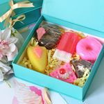 Laviche Bath Essentials Sweet Treat Box (Strawberry Donut Soap, Chocolate Donut Soap, Pastry Soap, Strawberry Waffle Soap, Chocolate Waffle Soap, Popsicle Soap) Bathing Soap Gift Set for Christmas