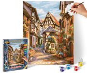 Schipper 609240878 Painting by Numbers - Village Gasses - Painting Pictures for Adults Including Brush and Acrylic Paints 24 x 30 cm