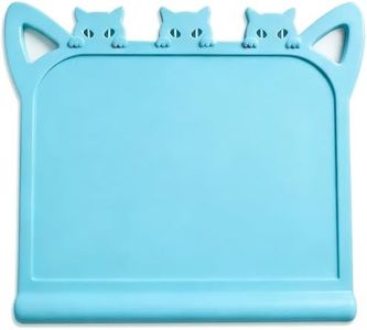 Silicone Toddler Placemat with Teething Table Edge Bumper - 2-in-1 Feeding & Teething Mat, BPA-Free Food-Grade Silicone, Non-Slip Waterproof Baby Feeding Mat, Easy Clean Dishwasher Safe (Sky Blue)