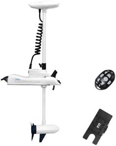 AQUOS Haswing White 12V 55LBS 54 Inch Bow Mount Trolling Motor with 2.4G Remote Control and Quick Release Bracket for Pontoon Boat Fishing