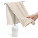 KES Hand Towel Holder for Bathroom, Countertop T Shape Towel Bar Stand with Marble Base, Freestanding Towel Rack, Small Towel Drying Rack 18/8 Stainless Steel Brushed Finish, BTH234S40-2