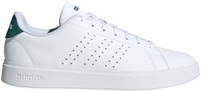 adidas Men's Advantage 2.0 Sneaker, White/Black/Collegiate Green, 10