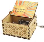 byykit You are My Sunshine Wood Music Boxes,Laser Engraved Vintage Wooden Sunshine Musical Box Gifts for Birthday/Christmas/Valentine's Day (COLOR)