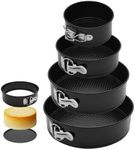AGIgear Springform Cake Pan Set,Non-Stick Springform Pans Set of 4 (4, 7, 9,10inches),Leak-Proof Round Cake Pans with Removable Bottom for Baking Cake Pie Pizza and Quiches (Black4)