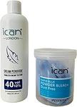 ICAN LONDON PROFESSIONAL CREAM PEROXIDE 40 VOL 12% 250 ML + RAPID BLUE POWDER BLEACH 80 G JAR SET