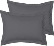 Mellanni Pillow Shams Set - 2 PC Iconic Collection Decorative Pillow Covers - Soft & Cooling Pillow Cases Wrinkle, Fade, Stain Resistant (Standard 20" x 26", Gray)