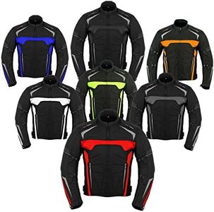 PROFIRST Motorbike Jacket For men's Waterproof and protective jacket for motorbiking (Black, M)