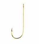 Eagle Claw 202F-6 Aberdeen Light Wire Non-Offset Fishing Hook, 50 Piece, Gold