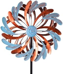 Viveta Wind Spinner for Yard and Garden, Metal Windmill Spinning Kinetic Wind Spinners for Outside Yard Patio Lawn Decor 13”D*57.5“H