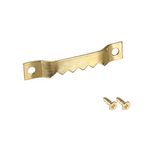 sourcing map Picture Hangers, 1 3/5 Inch Double Hole with Screws for Frame Hanging, 10 Pcs (Golden)