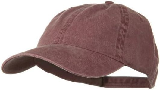 OTTO Washed Solid Pigment Dyed Cotton Twill Brass Buckle Cap - Maroon