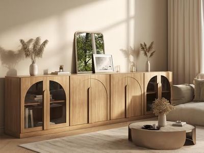 BELLEZE Bijou 4-Piece Modular Sideboard Buffet Cabinet - Camel
