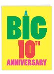 NobleWorks - 10th Wedding Anniversary Card (8.5 x 11 Inch) - Jumbo Card for 10 Years, Big Married Couples Congratulations - Big 10 J9080MAG