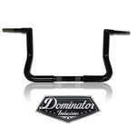 Dominator Industries 1 1/4 inch Miter Cut Bagger Ape Handlebar, 10 inch Rise, Gloss Black for 1996-2018 Electra Glide (FLH), Electra Glide Classic (FLHTC), and Street Glide (FLHX)