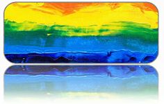 YENDOSTEEN Extended Gaming Mouse Pad Large Size,Paint Canvas Rainbow Non-Slip Rubber Mousepad