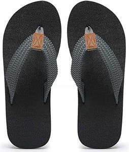 MAIITRIP Mens Flip Flops Size 8,Summer Beach Shoes,Non-Slip Rubber Shower Thong Sandals,Grey