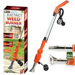 My Garden Electric Weed Burner 2000W– Dual Heat Setting Weed Remover with Detachable Handle & Folding Wheels Garden Weed Burner with Non-Slip Handle & UK Standard Plug (2-Nozzles-Folding Wheels)