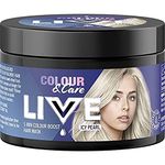 Schwarzkopf LIVE Colour & Care Hair Mask, 5 Minute Wash Out Blonde Toning, Colour Boost, Semi-permanent Silver Hair Dye, Lasts Up To 6 Washes- Icy Pearl, 150ml