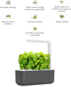 Click & Grow Indoor Herb Garden – Grey Self-Watering Planter