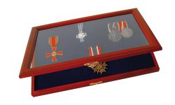 SAFE Premium Wooden Display Case for Medals and Badges of Honour