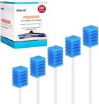 300 Pcs Oral Swabs-Unflavored & Sterile Disposable Dental Swabsticks for Mouth Cleaning- Individually Wrapped (Dental Blue)